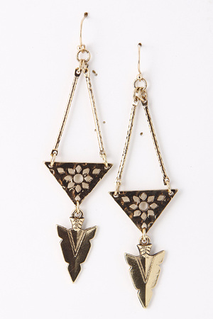 Arrowhead Dangle Triangular Cutout Earring 5ECI6